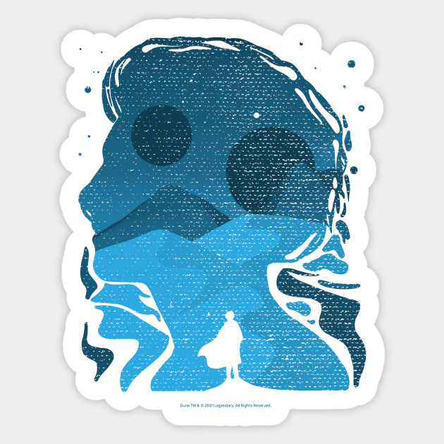 Paul Atreides on Arrakis, Double Exposure Minimalist Illustration Sticker by Dream Artworks